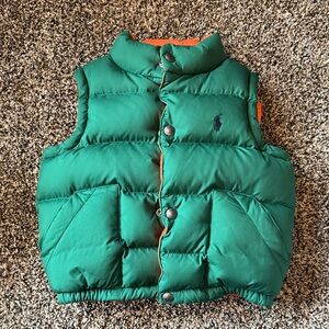 Polo by Ralph Lauren Green Orange Puffer Vest 4T